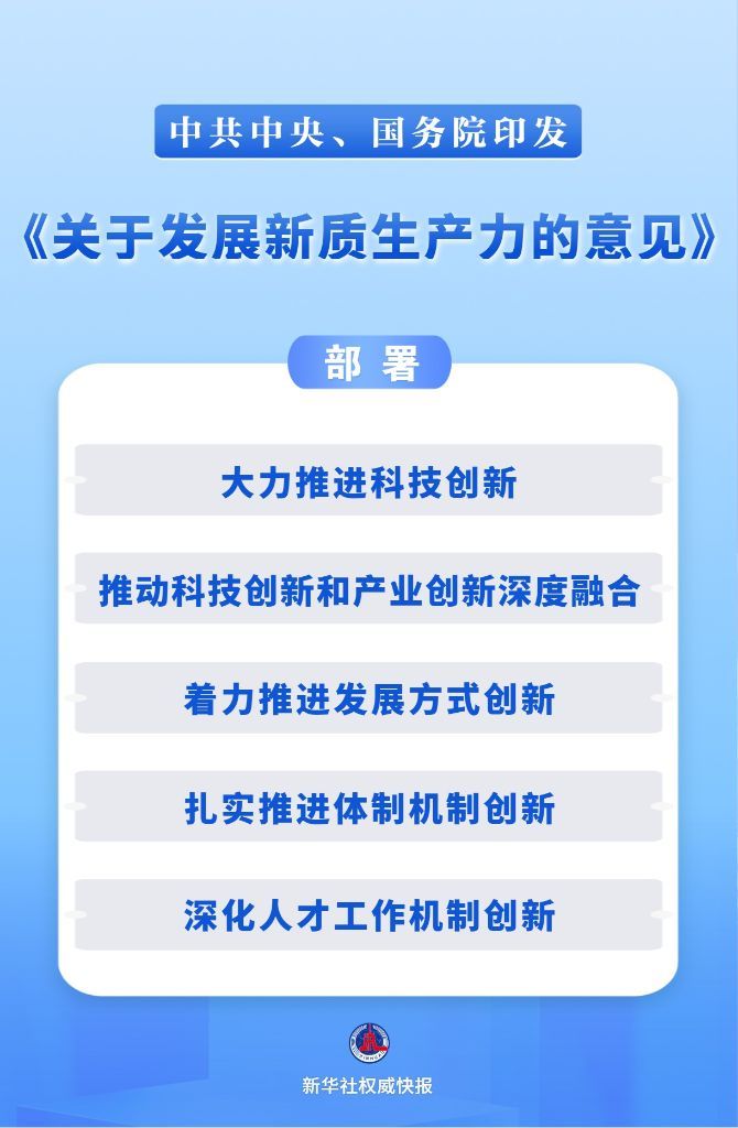  中共中央、国务院印发《关于发展新质生产力的意见》